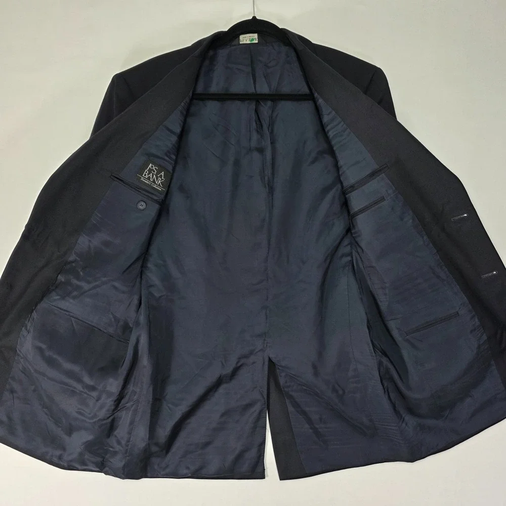 JOS A BANK 710 Gordon Men's Sport Coat Blazer Two Button Deep Navy Wool Size 40L